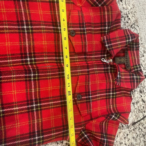 Vintage 90’s Express Trucker Jacket Plaid Wool blend XS Zipped Pockets Aesthetic - Picture 11 of 13